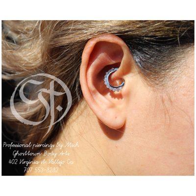 Daith piercing by Mich IG: @ghosttownmich