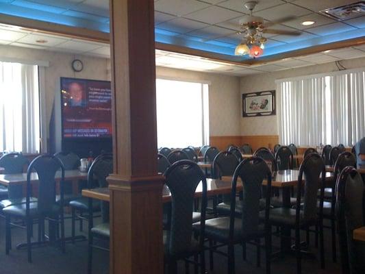 The Dining Room...notice the epic TV of the most awkward technological generation