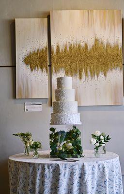 4 tier wedding ckae with wafer paper flowers