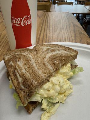 Half egg salad sandwich.