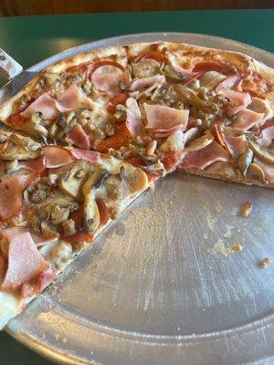 Meat Pizza with Mushrooms