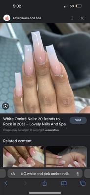 Picture of how I wanted my nails done.