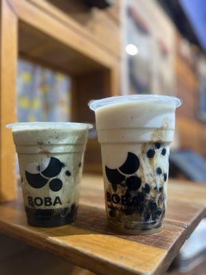 Matcha Smoothie w/ Boba & Vanilla Caramel Smoothie w/ Boba (2/2024: Free Supersize w/ Yelp check-in offer, $1.20 value)