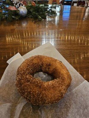 Complimentary donut and hot cocoa