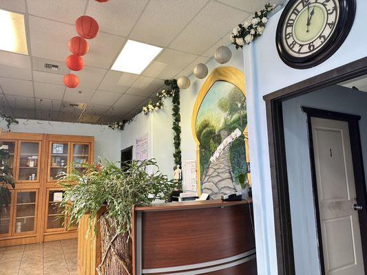 Front desk of Blue Sky Massage Center