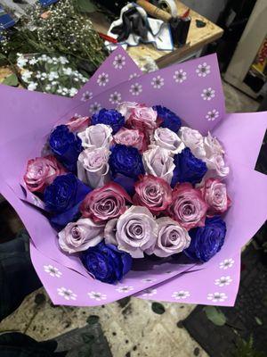 Various purple roses