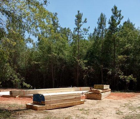 Framing materials arrived and construction of the walls starting soon.