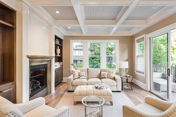 White on white with tan for this timeless interior.