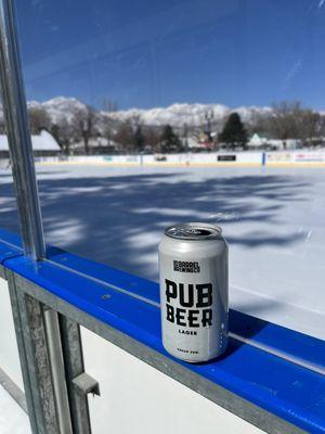 Beer and ice.