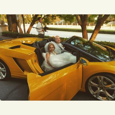 Rented this Lamborghini for my wedding gateway car.