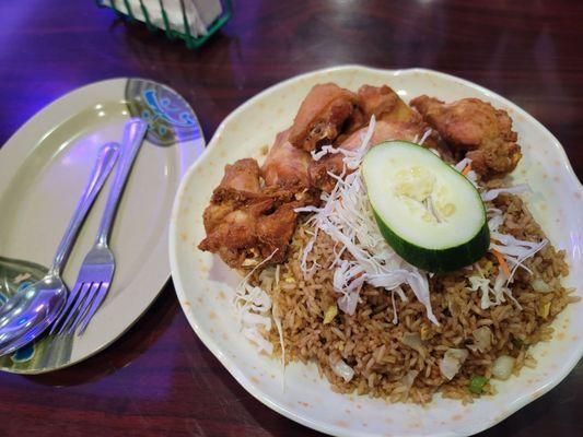 Chicken Wings w/ Fried Rice.