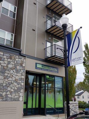 Timber Dental is located in the West Parc Apartment complex. Plenty of parking available in the Apartment's lot.