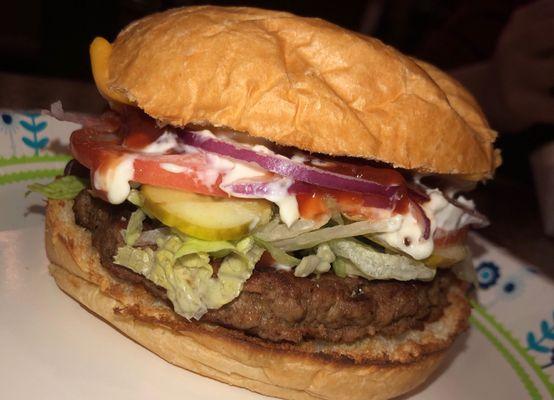 A quarter pound burger with all the fixings is now available!