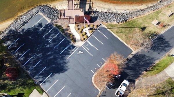 Parking lot re-striping at Riverpointe Marina near Lake Wylie!