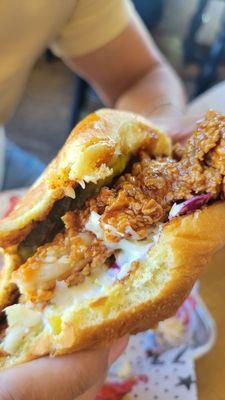 Inside a Tupelo Honey Chicken Sandwich