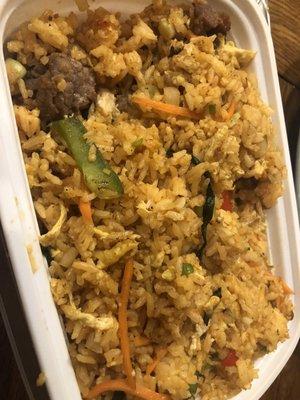 Basil Fried Rice with beef! Yummy!