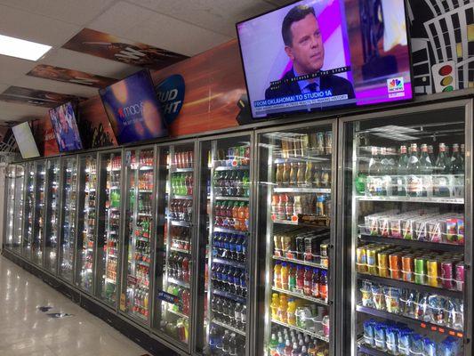 Large selection of cold drinks, sodas, energy drinks, beer and wine...