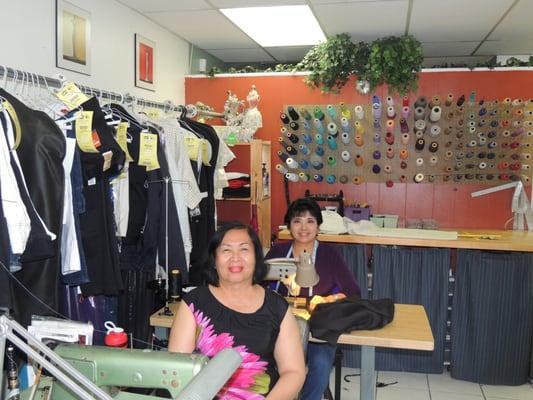 Beth and Puring, our expert seamstresses.