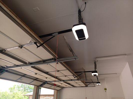 New liftmaster motors installed with LED lights an wifi apps.