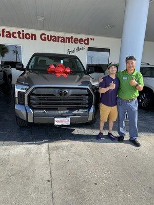 J.J, myself, and a new tundra!!