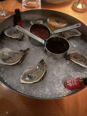 Oysters are small but fresh and sweet