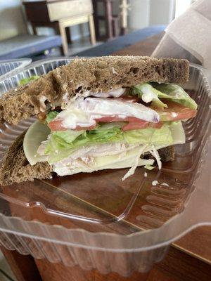 Turkey Sandwich on Rye add extra lettuce extra tomato