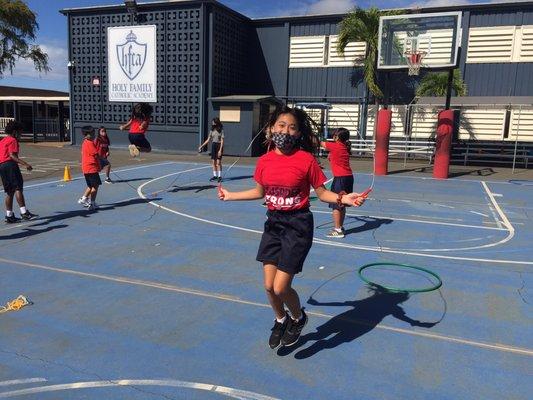 HFCA students jumped rope and participated in other physical fitness activities during their annual Kids Heart Challenge fundraising event.