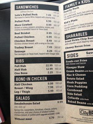 Dine-in / Carry Out Menu