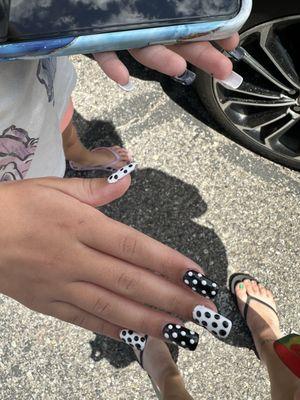 Polka dot acrylics