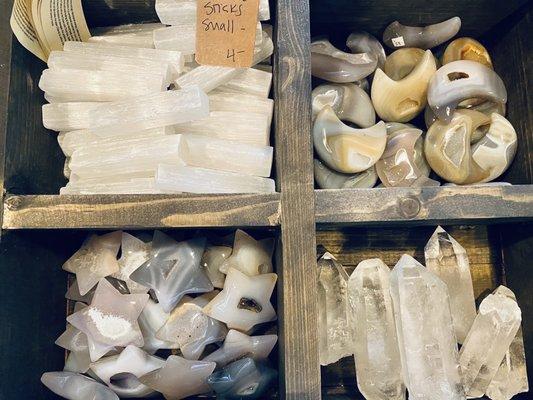 Selenite,Druzy Moon,Druzy Stars and Crystal Quartz!