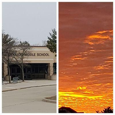 A Magnificent Sunrise At Iroquois Middle School this Monday Morning  8/14/2023