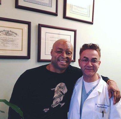 Brentwood Dentist Dr. Haroun Rostami and patient