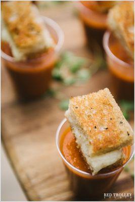 Giuseppe's Signature Grilled Cheese with Tomato Bisque Soup Shooters