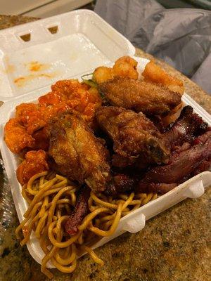 lo main chicken wings buffalo chicken spare ribs and Wok Tossed Salt & Pepper Shrimp