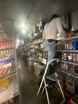 Repair the gas leaky on the Walk In Cooler