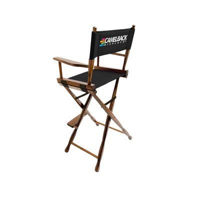 Imprinted logo directors chairs in a range of wood finishes and canvas colors as well as 3 heights!