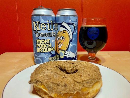 Neil's French Toast Donut Stout - brewed in collaboration with Neil's Donuts (Wallingford and Middletown)