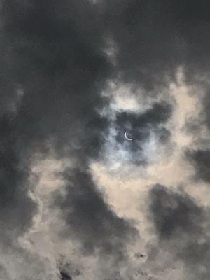 Watching the eclipse at a watch party at the ballpark!