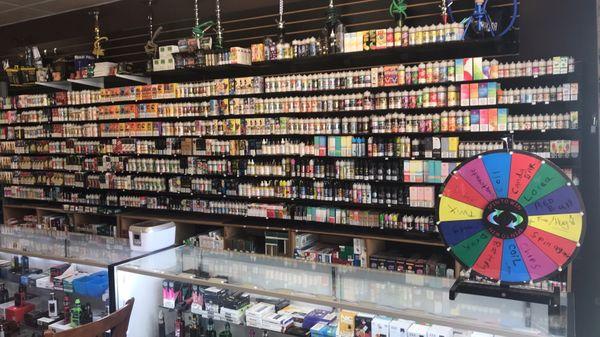 We sale Variety of Ejuice, ecigs, a lot of selections on water pipes, a lot of selection of CBD products and etc...