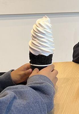 Blackberry swirl with Oreo cone