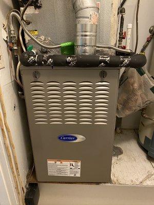 New furnace in a service closet