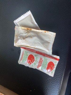 Dirty ketchup packets