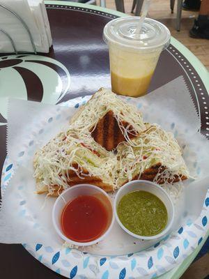 Bombay Grill Sandwich and Mango Lassi