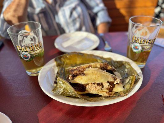 Oaxacan chicken mole tamal. Yum!