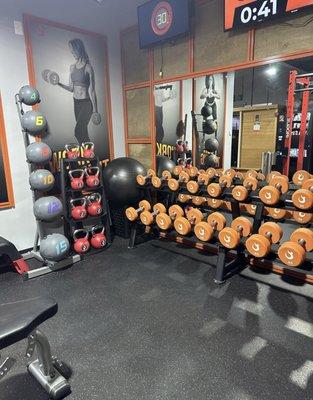 Our functional training (FX) zone - weights, kettlebells, medicine balls, TRX straps, and more.