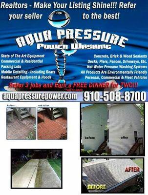 Aqua Pressure Power Washing has been serving Eastern North Carolina for over 10 years.