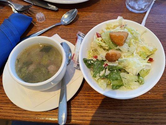 Italian wedding soup and house salad