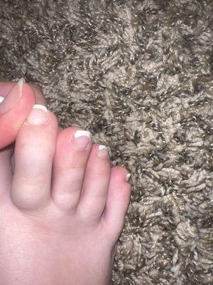 Sloppy French tip pedicure