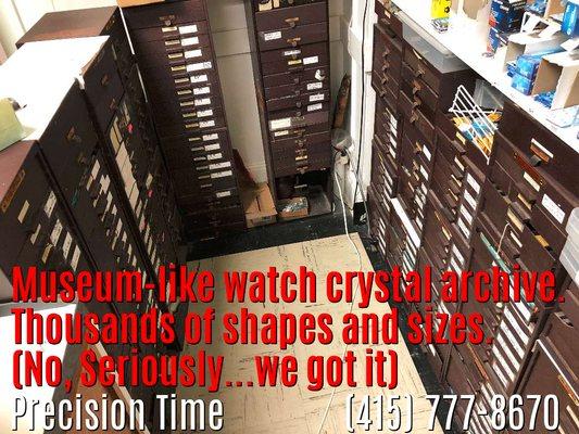 Our bins hold tends of thousands of crystals