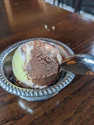 Spumoni: cherry, chocolate, pistachio